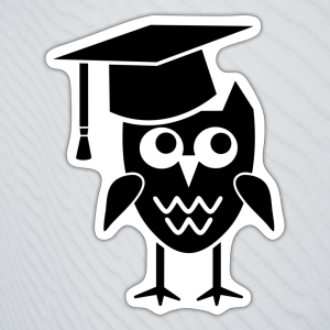 Sticker Eule mit Doktorhut