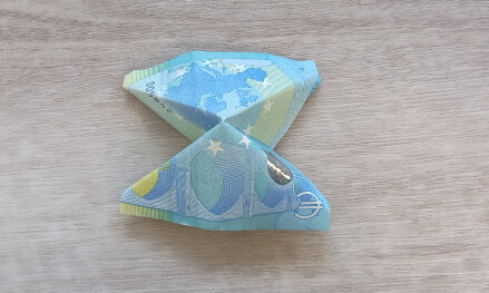 Geldschein Origami Krabbe Schritt 6