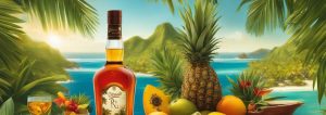 Flasche Rum in der Karibik