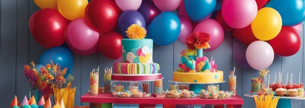 Luftballons und Süßigkeiten